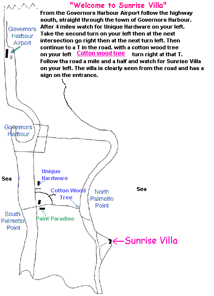 directions from airport to Sunrise Villa